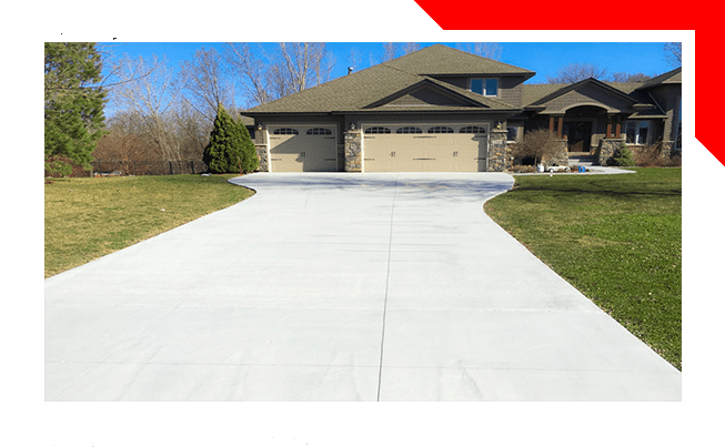 brand new home concrete driveway  